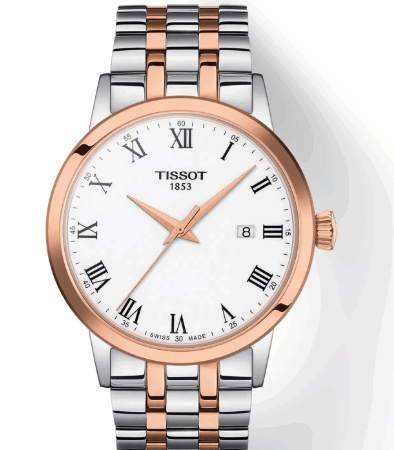 Tissot Classic Dream White Roman Dial Two Tone Bracelet T1294102201300