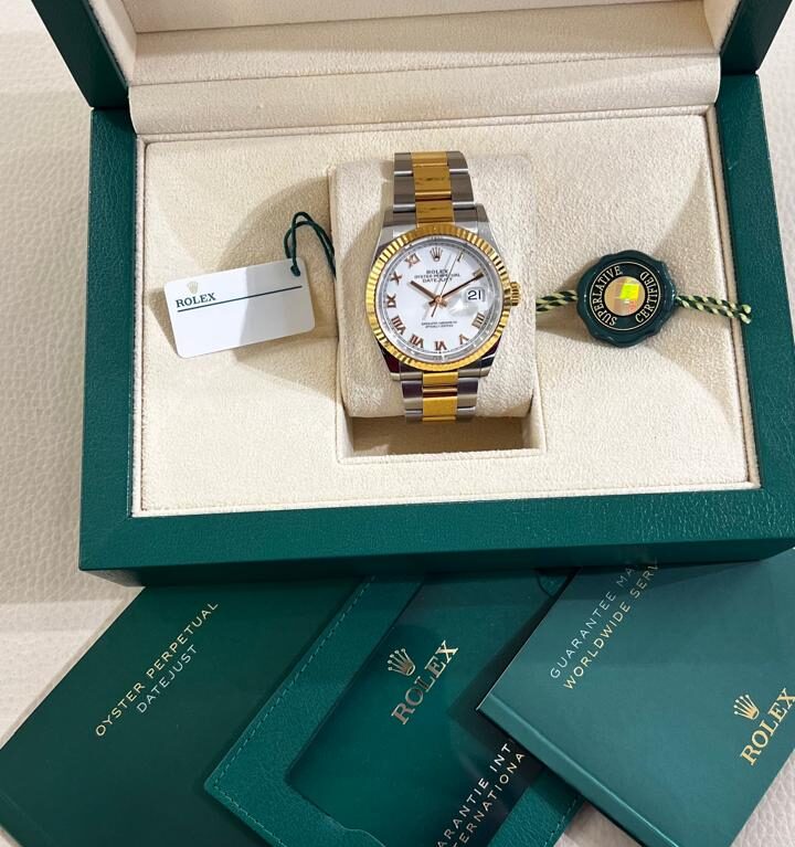 Rolex Datejust 36 White Roman Dial |126233