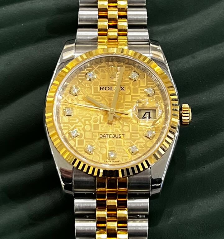Rolex Datejust Champagne Computer Diamonds Dial| 116233