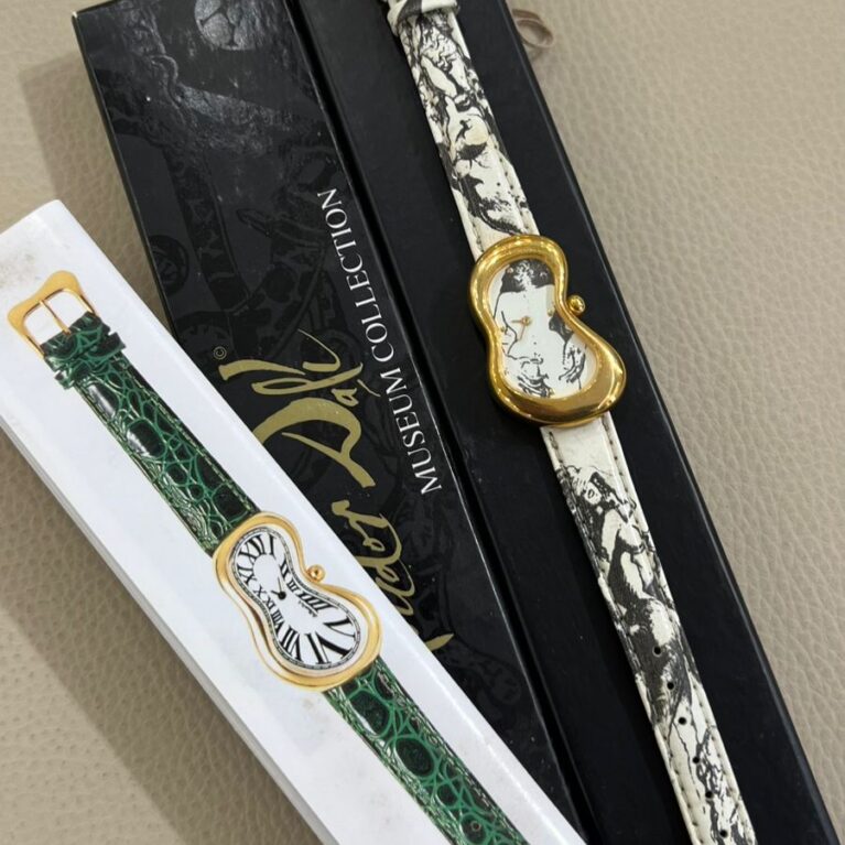 Softwatch Dali Yellow Gold Roman White Dial