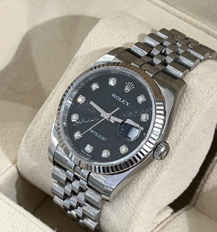 Rolex Datejust 36mm Black Computer Diamonds Dial | 116234