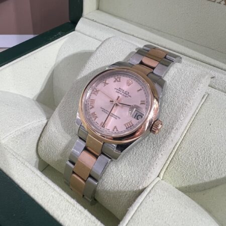 Rolex Datejust 31mm Rose Gold Steel Pink Roman Dial |178141