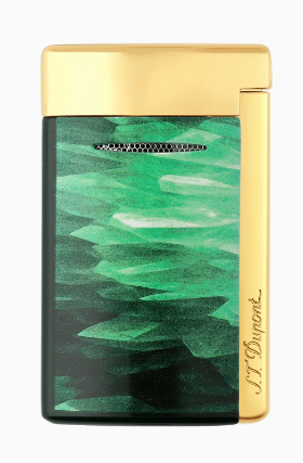 Dupont Minijet Lacquered lighter Géode green