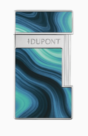 Dupont Slimmy Lacquered lighter Géode blue