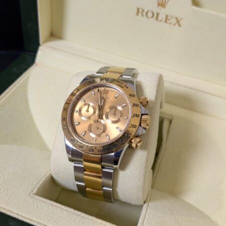 Rolex Cosmograph Daytona Gold Steel Champagne Dial|116523