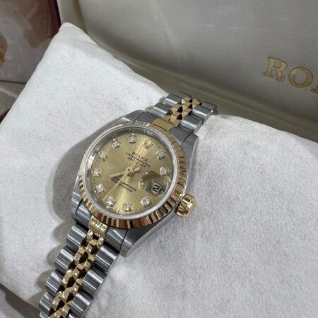 Rolex Lady Datejust 26mm Champagne Diamonds Dial |69173G