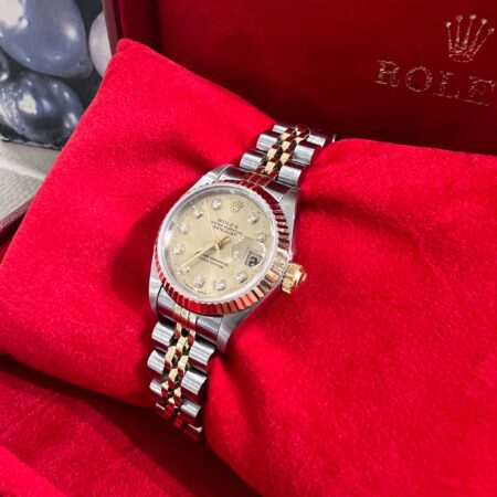 Rolex Lady-Datejust 26mm Champagne Diamond Dial |69173G