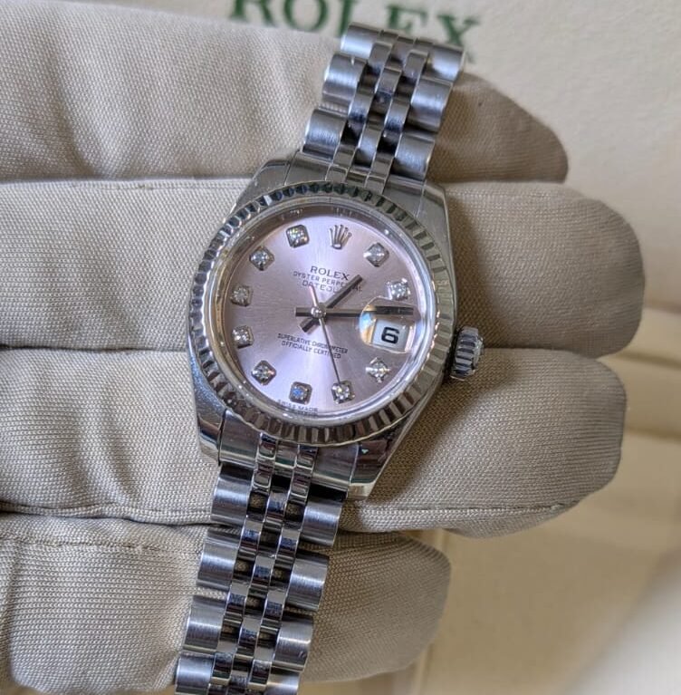 Rolex Lady Datejust 26mm Steel Pink Diamond Dial | 179174