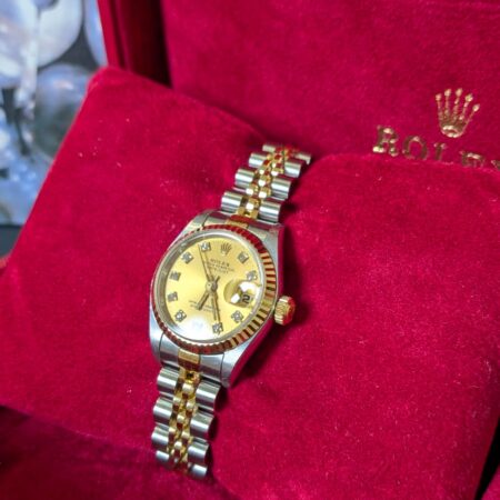 Rolex Lady Datejust 26mm Champagne Diamond Dial |69173G
