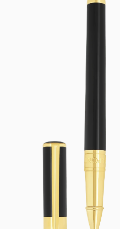 Initial Rollerball pen Black Golden