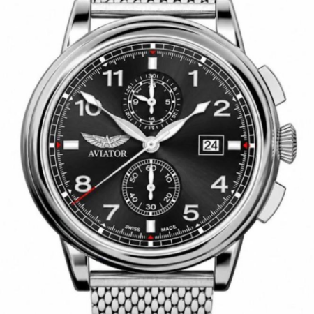 AVIATOR Men Chronograph | V.2.45.0.405.5 Black Dial 44.5mm