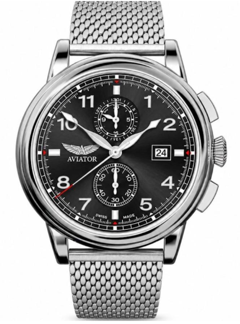 AVIATOR Men Chronograph | V.2.45.0.405.5 Black Dial 44.5mm