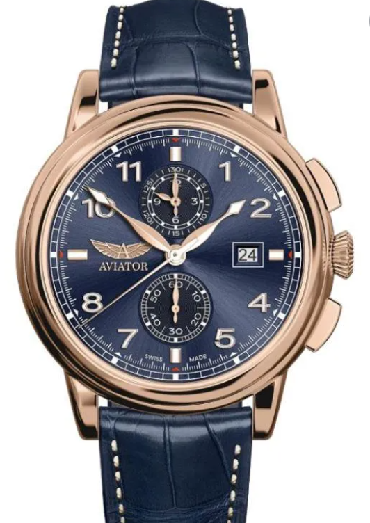 AVIATOR Men Chronograph  Blue Dial |V.2.45.2.408.4
