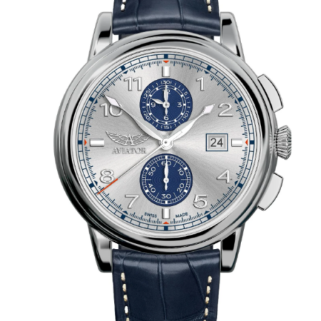 AVIATOR Men Chronograph Silver Dial |V.2.45.0.413.4