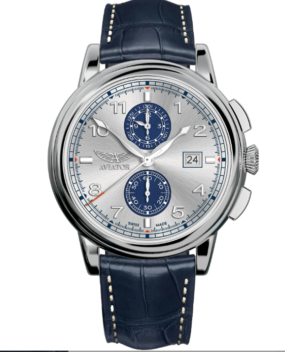 AVIATOR Men Chronograph Silver Dial |V.2.45.0.413.4