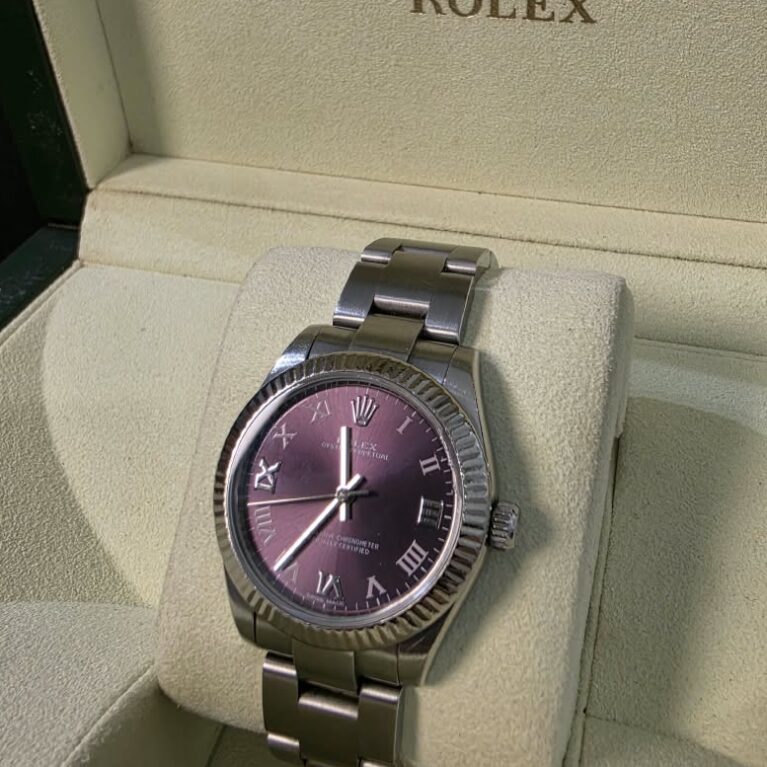 Rolex Oyster Perpetual Purple Roman Dial|177234