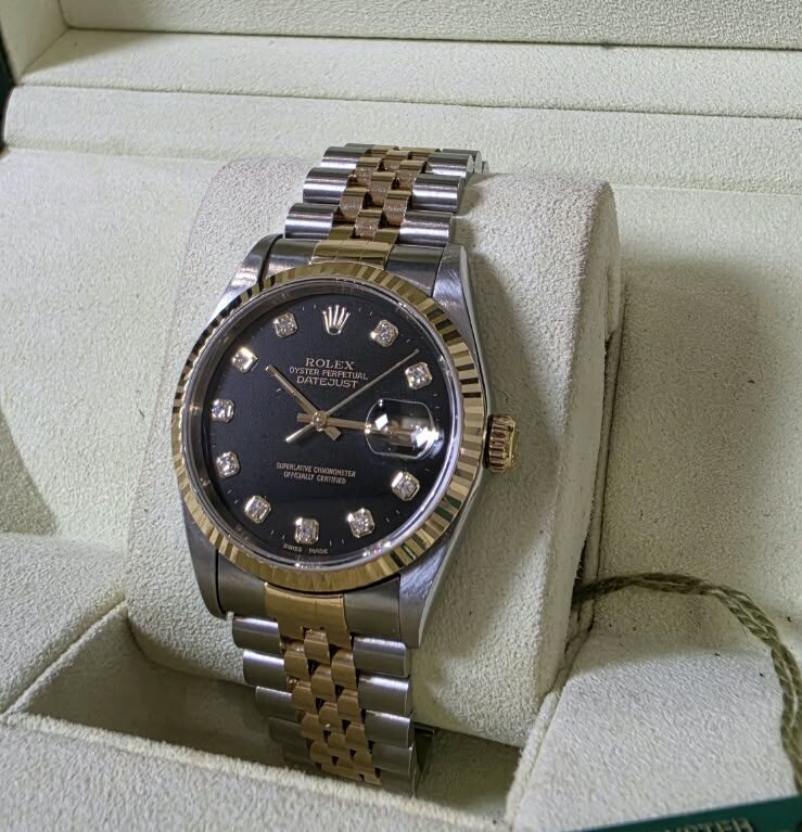 Rolex Datejust 36mm Black Diamond Dial | 16233