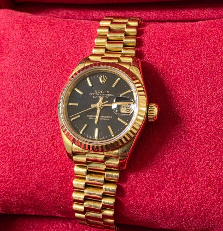 Rolex Lady Datejust 26mm Gold Black Dial |69178